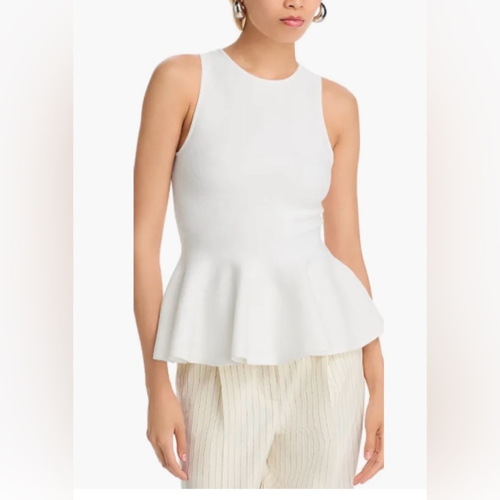 Aqua Ivory Peplum Tank Top